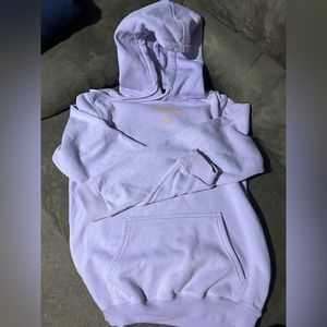 “Lonely Ghost” brand Unisex size M hoodie, light purple w orange writing